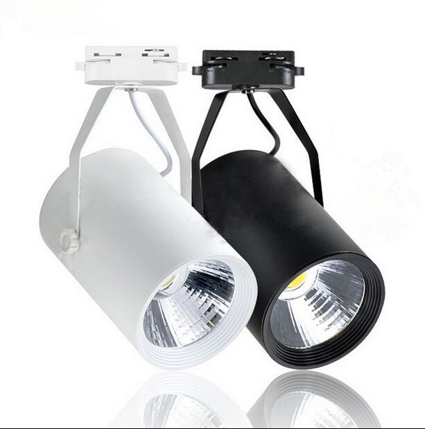 15w Led track light supplier white/black housing avaible COB spot showroom track lights two lines wire 110lm/w CE