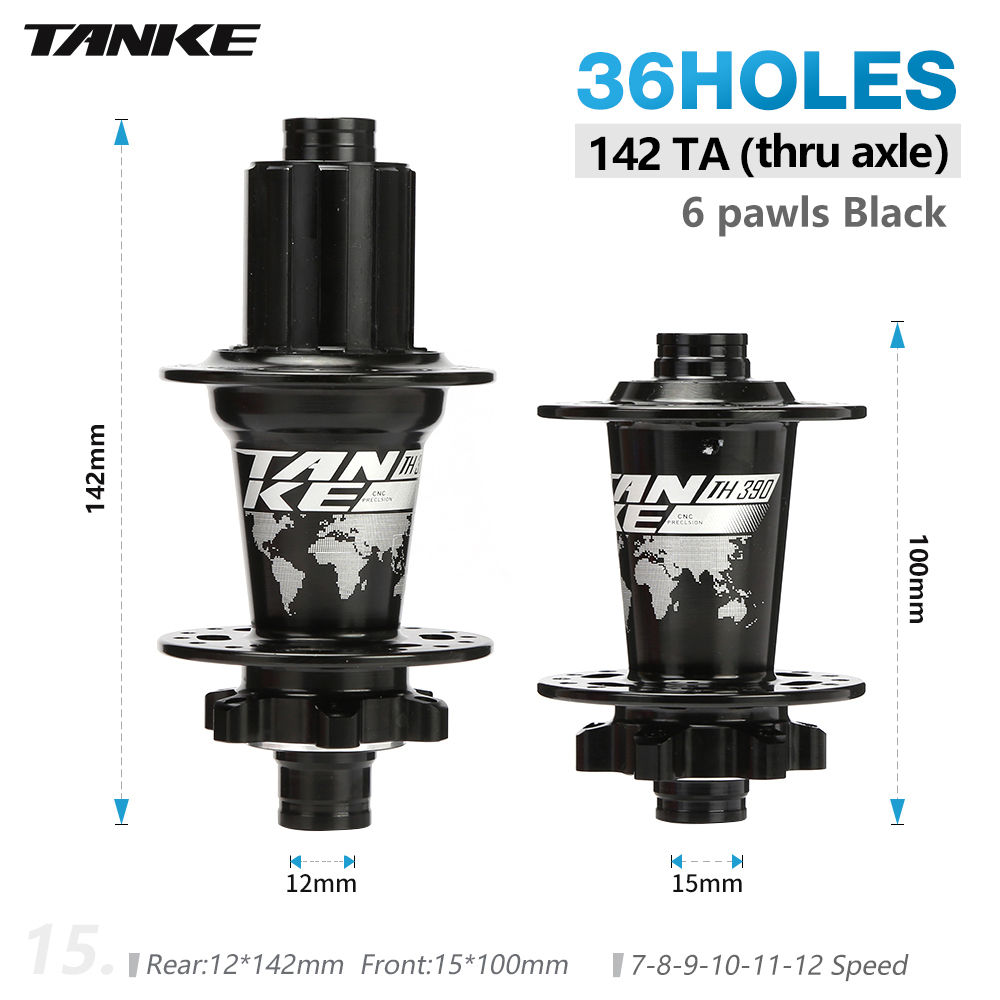 TANKE Ultralight MTB Bicycle Hub 6 Pawls 6 Bearing Freehub 120 Click 36H 7-12 Speed 6 Nail Bike Disc Brake Hubsets Cycling Parts: Navy Blue