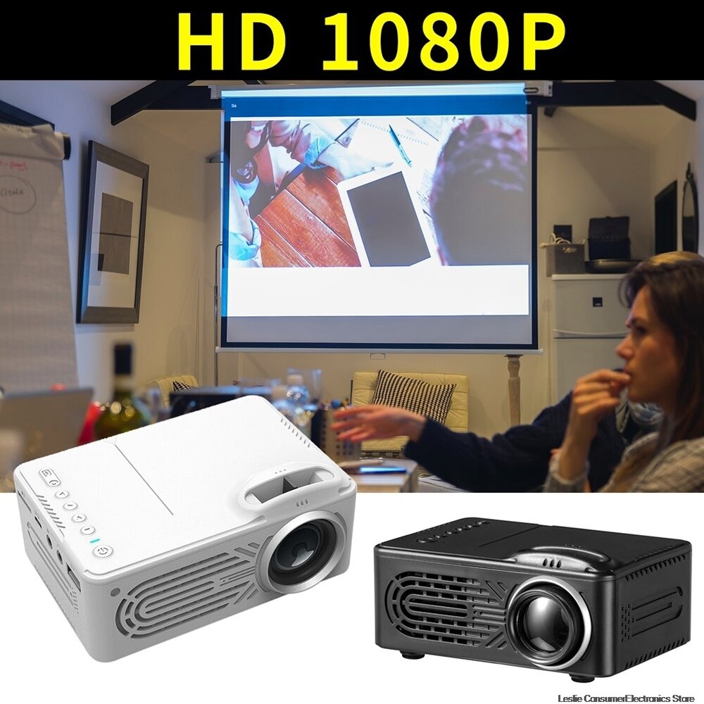 HD1080 Mini Battery Projector LCD LED Portable Projector Home Theatre Cinema LED USB Kids Child Video Media Player Portable