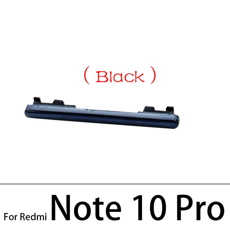 Nowy przycisk włączania i wyłączania głośności przycisk boczny części zamienne do Xiaomi Redmi Note 7 9 10 Pro 9S boczny przycisk zasilania + przycisk głośności: Note 10 Pro Black