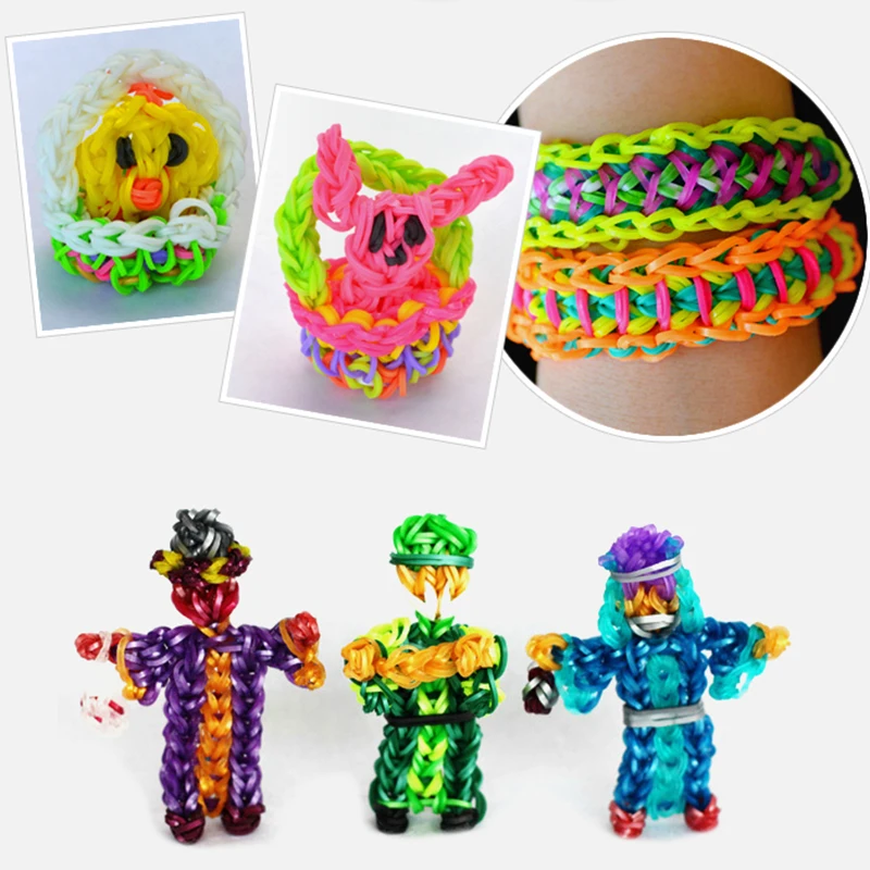 Tisser en caoutchouc Machine à tricoter bandes Bracelet faire tissé laçage Bracelet bricolage jouets pour enfants ou cheveux