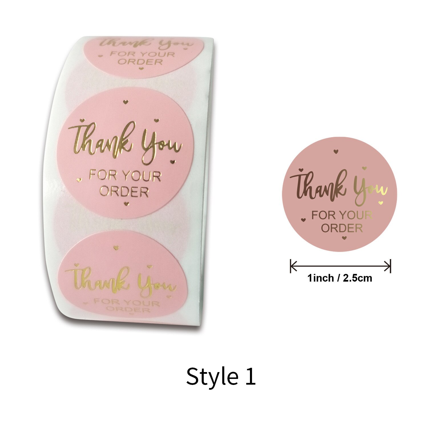 500 stk sød pink tak for din bestilling mærkat hjerte håndlavet mærkat taske gør-det-selv dekorationsetiketter: Stil 1