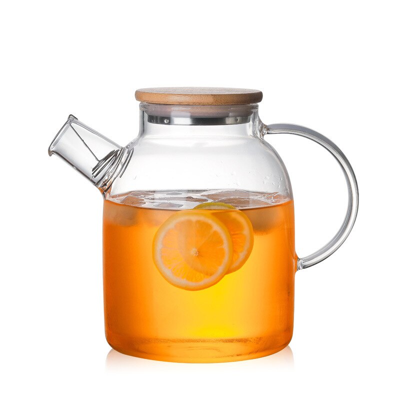 Glazen Theepot Borosilicaat Grote Transparant 600Ml 1L/1.8L Hittebestendig Grote Clear Pot Bloem Set Puer Waterkoker kantoor Thuis Tool: 1800Steel sheet