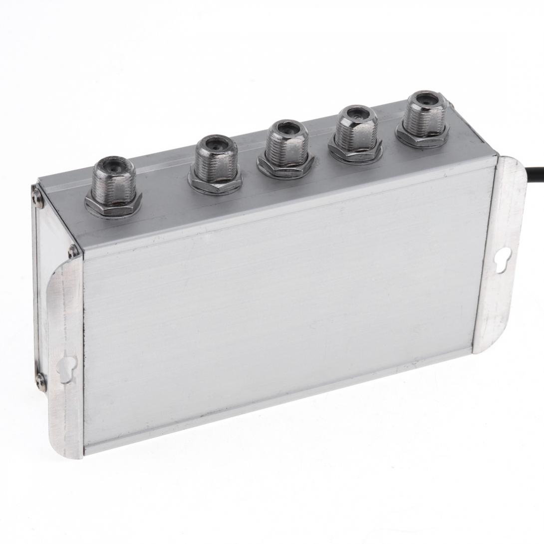 110-220V 4 Way TV VCR CATV Cable TV Antenna Signal Amplifier Booster Splitter 4 Port TV VCR Signal Booster Cable Amplifier