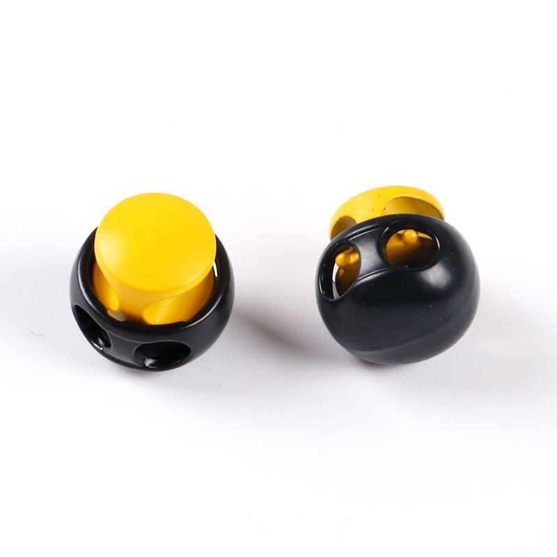 Tope de cordón de cierre a presión redondo de 12mm de diámetro, tapa de cuerda, cierre de cordón, Clip de resorte para piezas de cordones de ropa: Yellow