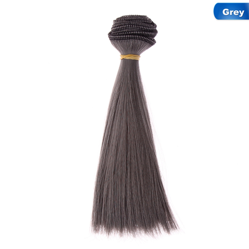 1pcs 15*100cm Doll Accessories Straight Synthetic Fiber Wig Hair For Doll Wigs High-temperature Wire: GY