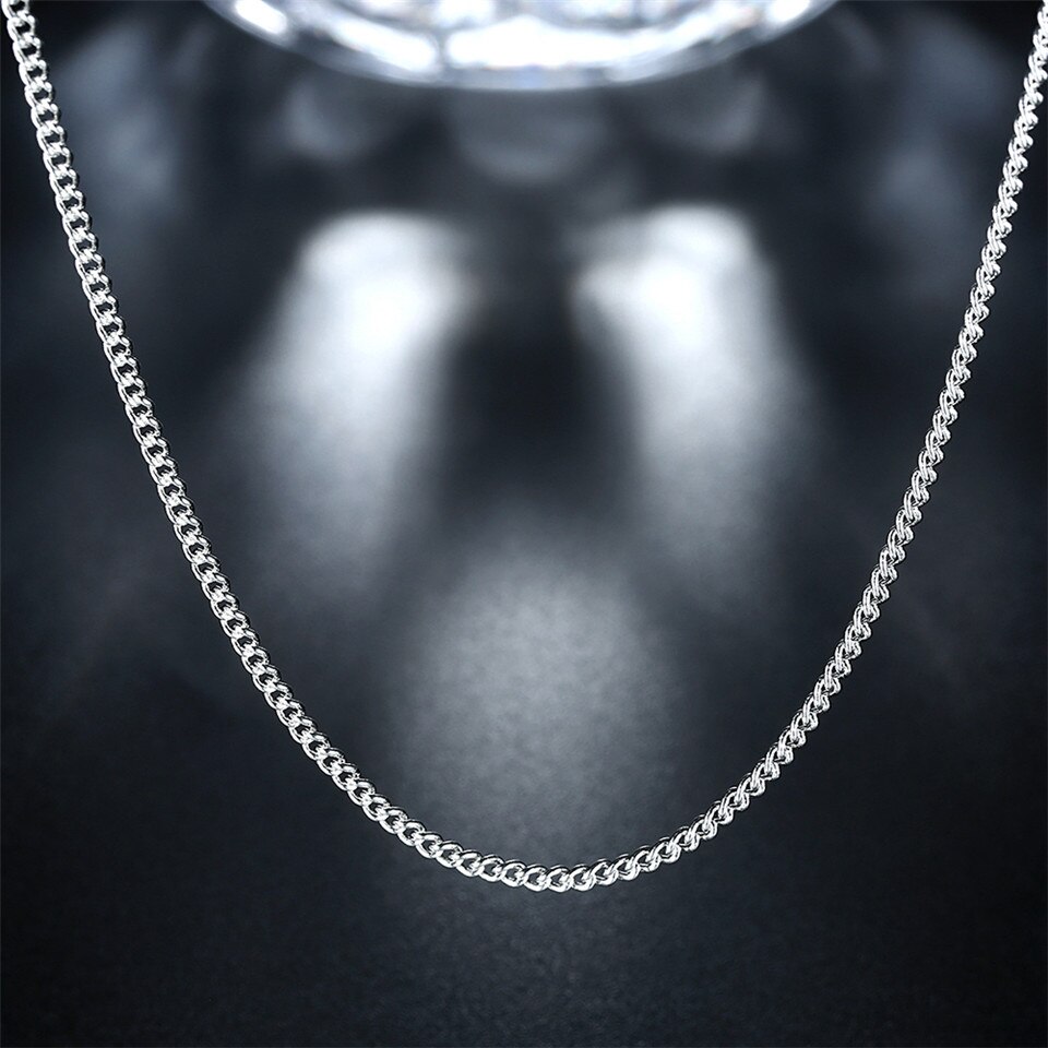 BABYLLNT 5 pz/lotto nuovo argento Sterling 925 2mm classico cordolo catena collana per le donne moda uomo catena laterale Bijoux regali