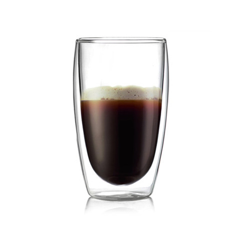 Dobbel vegg tekopp i glass varmebestandig kaffekrus sunne drikkevarer 80 250 350 450ml