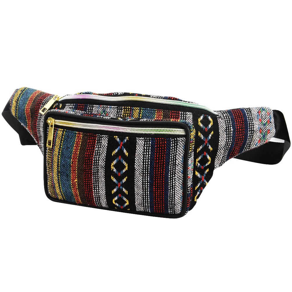 Ocardian wasit bolsa moda feminina esportes nacional vento bolso multicolorido fanny packs para mulheres moda peito saco a12: D