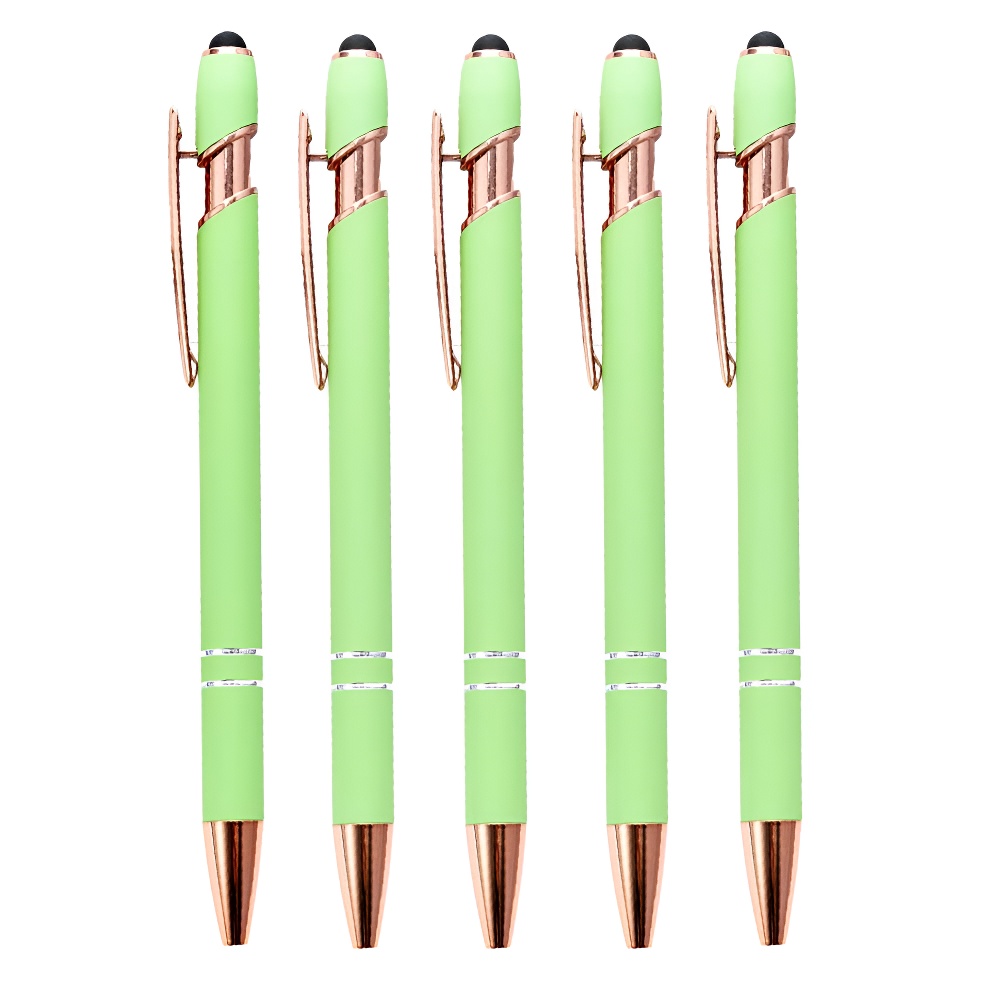 Bolígrafo de 5-10 piezas con punta para lápiz óptico, metal, bolígrafo con lápiz óptico 2 en 1, tinta negra de 1,0 mm para teléfono inteligente, tableta: YELLOW
