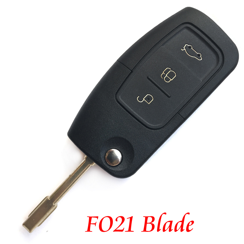 Estuche para mando a distancia para Ford s-max c-max Focus galaxy Mondeo ka 3 botones Flip plegable llave de coche en blanco