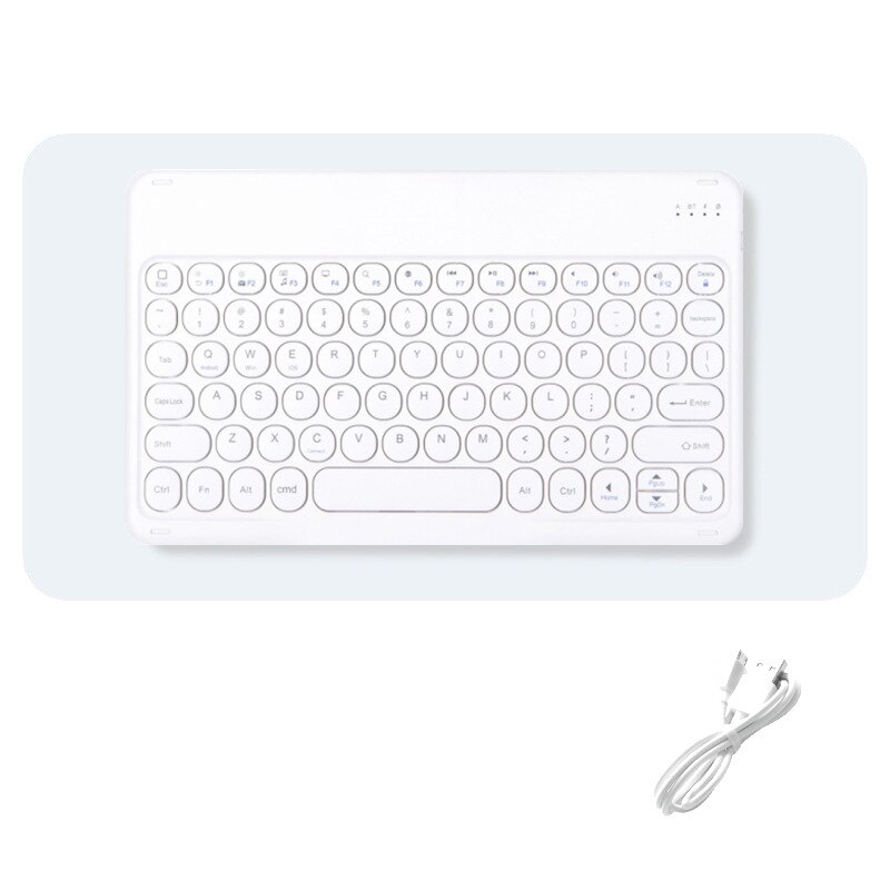 Teclado Universal de 10 pulgadas para teléfono, PC, tableta, Huawei, Samsung, Xiaomi, Bluetooth, iPad Pro 11, 12,9, , Air 4: round white