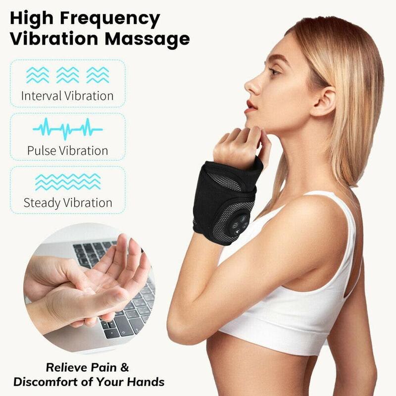 Muñequera eléctrica USB, masajeador de aire de compresión de mano, herramienta de masaje de vibración de calefacción, soporte para muñeca, alivio del dolor de mano