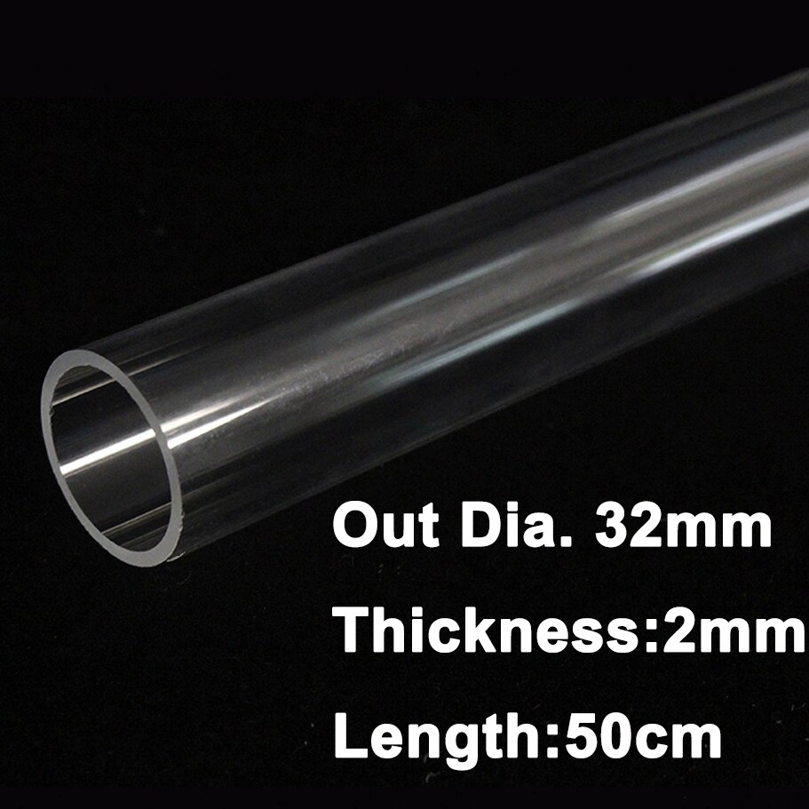 4Pc x50cm Crystal Pipe Plexiglass Solid Pipe DIY Level Gauge 99% Clear Hard Tube Aquarium Water Supply Visiable Out Dia.16-40mm: Out Dia.32mm