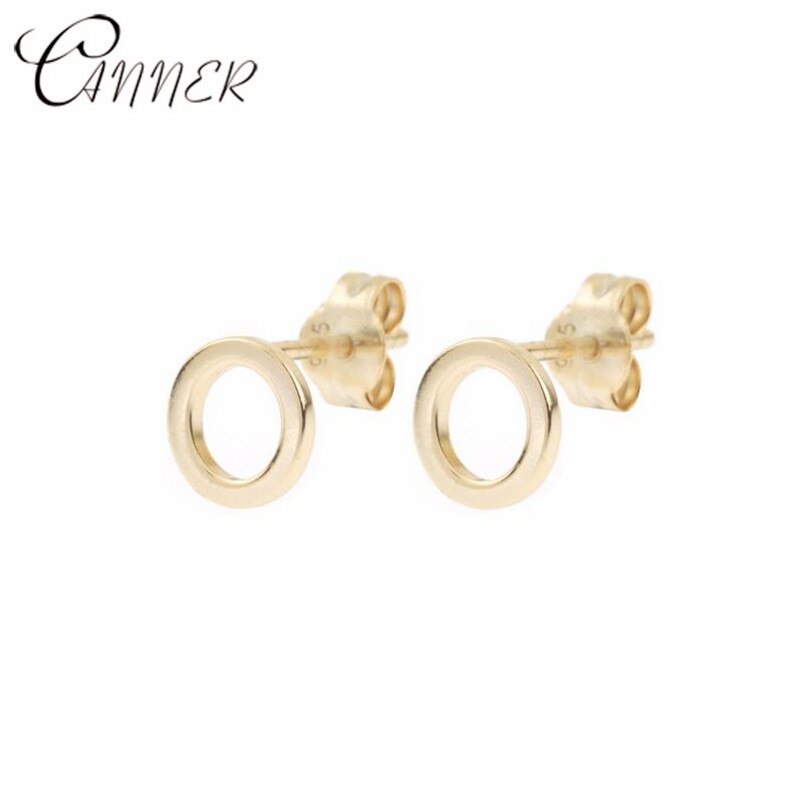 CANNER, joyería minimalista de , pendientes geométricos de círculo redondo para mujer, pendiente pequeño, pendientes de plata de ley 100% 925: Gold