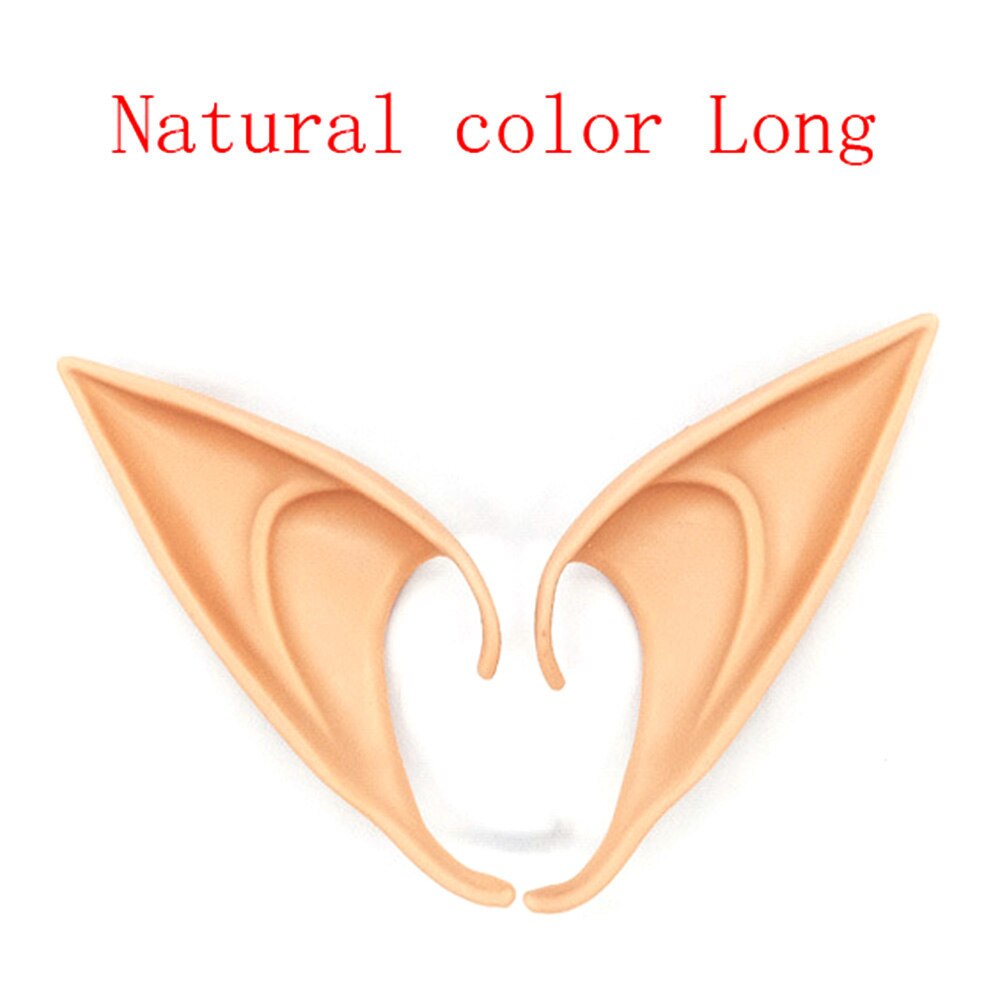 Látex suave punto mágico Ángel Hada elfo orejas Cosplay máscara Halloween mascarillas máscara Prosthetic Anime decoración suministros de: Natural color long
