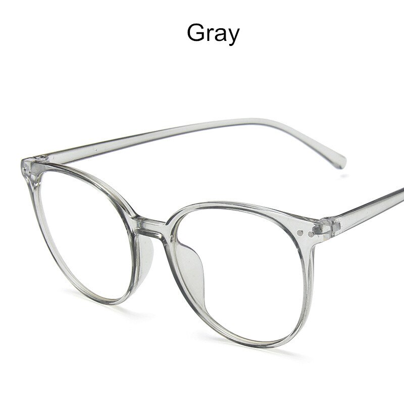 Montura de gafas redondas para hombre y mujer, monturas para gafas con remache de luz azul para miopía, gafas transparentes para ordenador: Gray