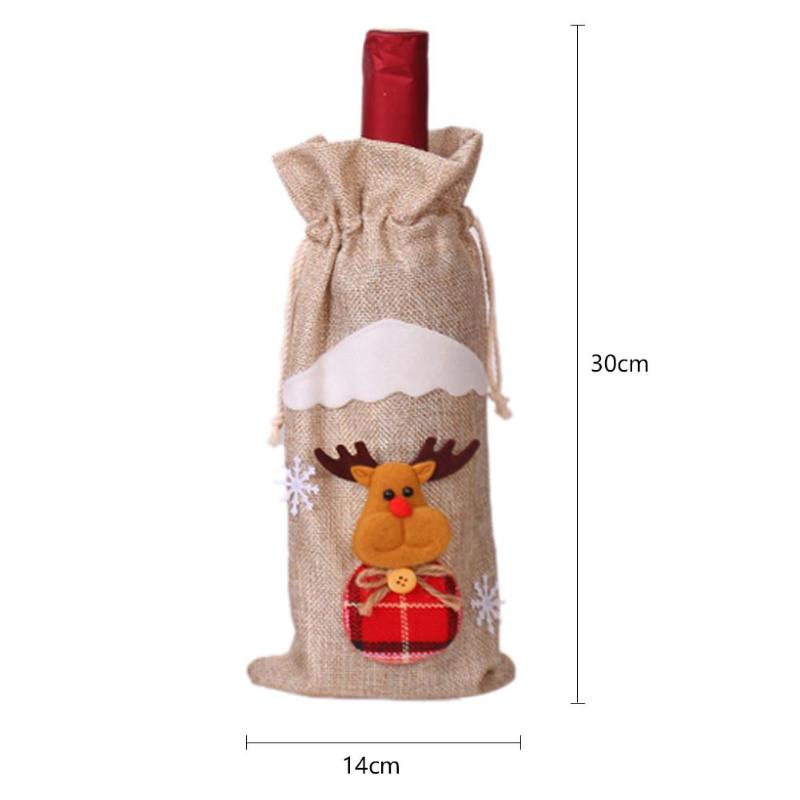 Tegneserie rødvin flaske dækning julemanden snemand elg vinposer juledekoration brugt til vinduesdisker fotografiske rekvisitter: 3 resultater er tilgængelige