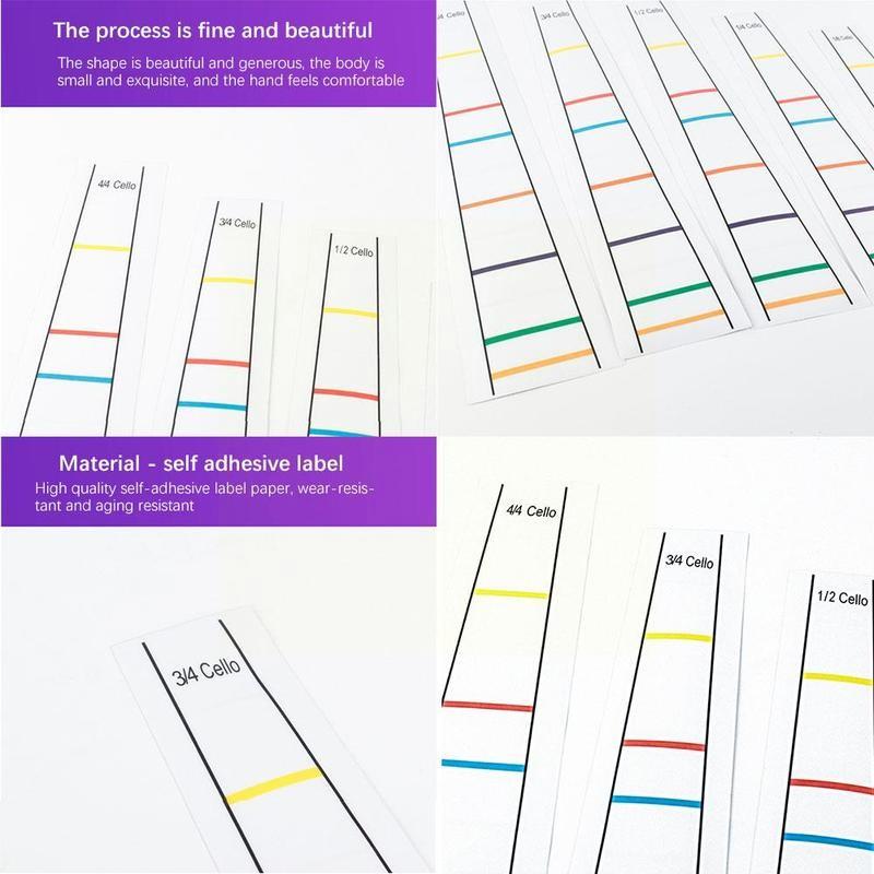 Cello Position Marker Decal Fingerboard Fret Guide Beginner Label White Sticker Finger Chart White Beginner Cello Accessori D1c3