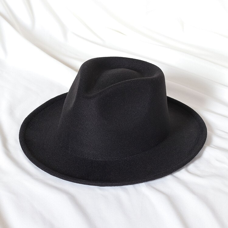 2022 nuovi cappelli fedora in feltro stile britannico per uomo donna cappello a tesa corta trilby abito formale cappello signore jazz cappelli: nero