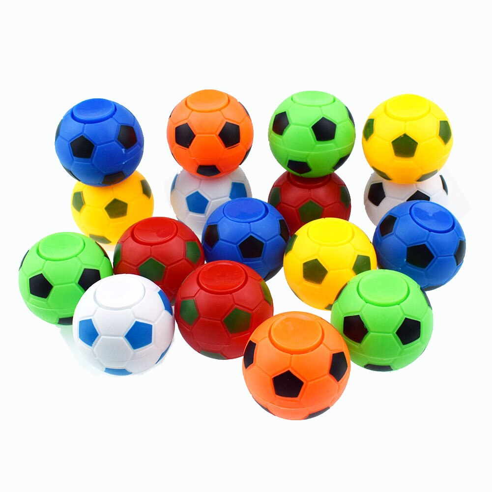 50pcs/lot 5CM*4.5CM Soccer Football Fidget Spinner Plastic Ball Hand Spinner Reduce Stress Increase Attention Toy Wholesal