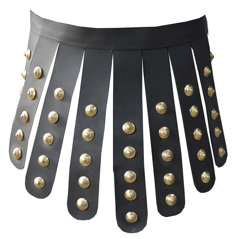Greek roman legion gladiator pu leather belt skirt medieval viking cosplay costume larp halloween party club accessories for men