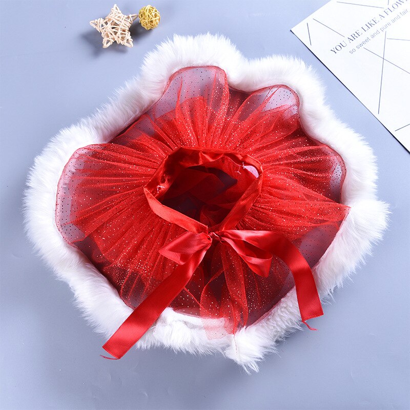 Ins crianças bonito princesa tutu bebê natal tutu vermelho saia saints festa tule tutu com correspondência unicórnio bandana sk19012