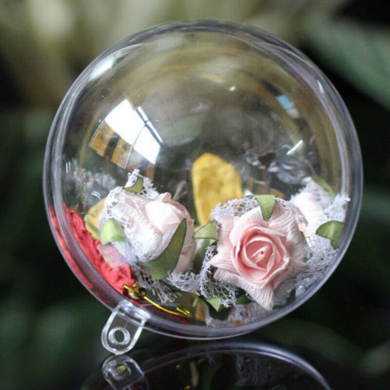 Clear Transparent Plastic Decorative Balls Craft Ornaments Ball Sphere Bauble Christmas Feative Party Decors Baubles: 8cm