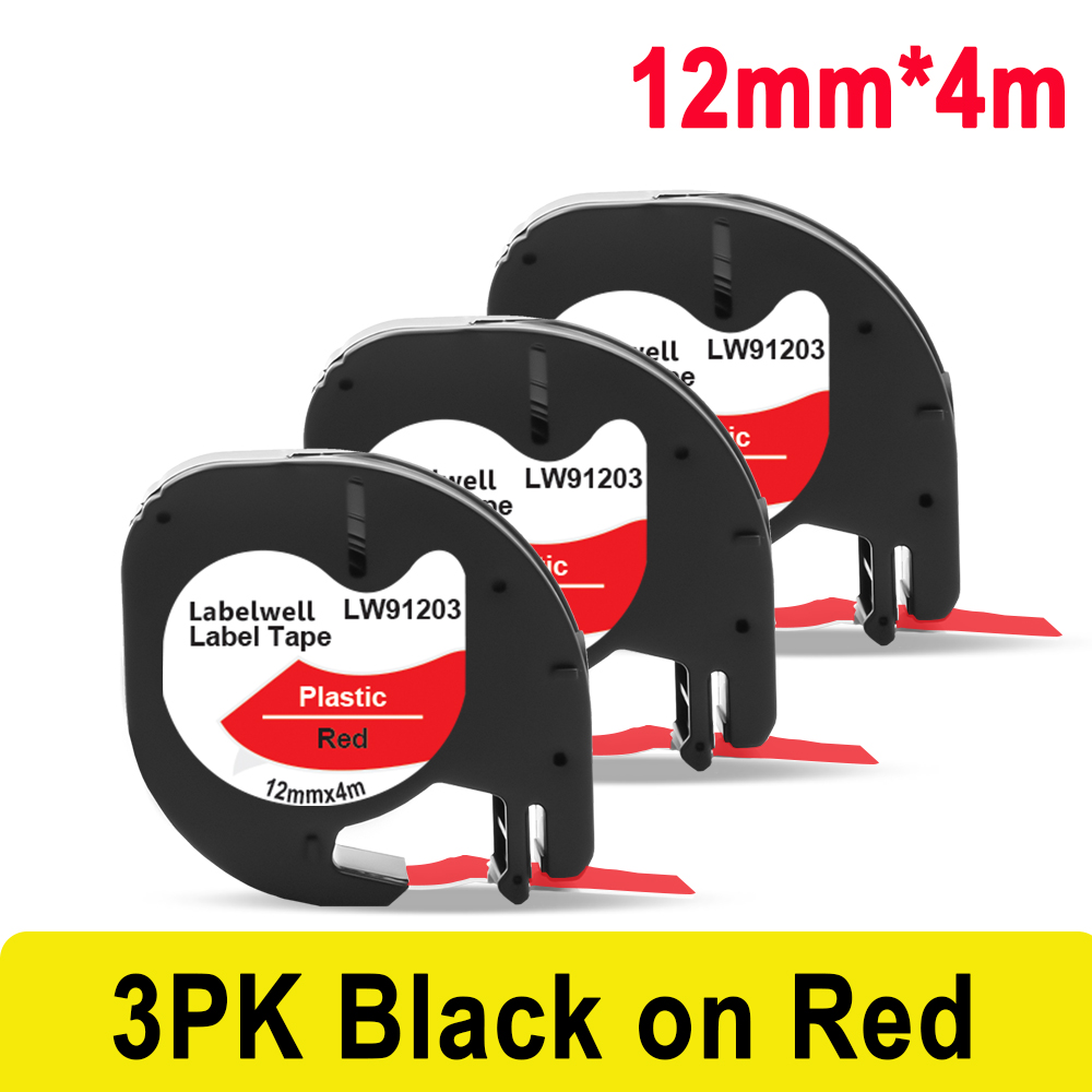 Labelwell futerał ochronny do Dymo LetraTag LT-100H LT100H drukarka do etykiet EVA twarda obudowa do przenoszenia podróży drukarka do przechowywania z 91201: 3PK Red 91203
