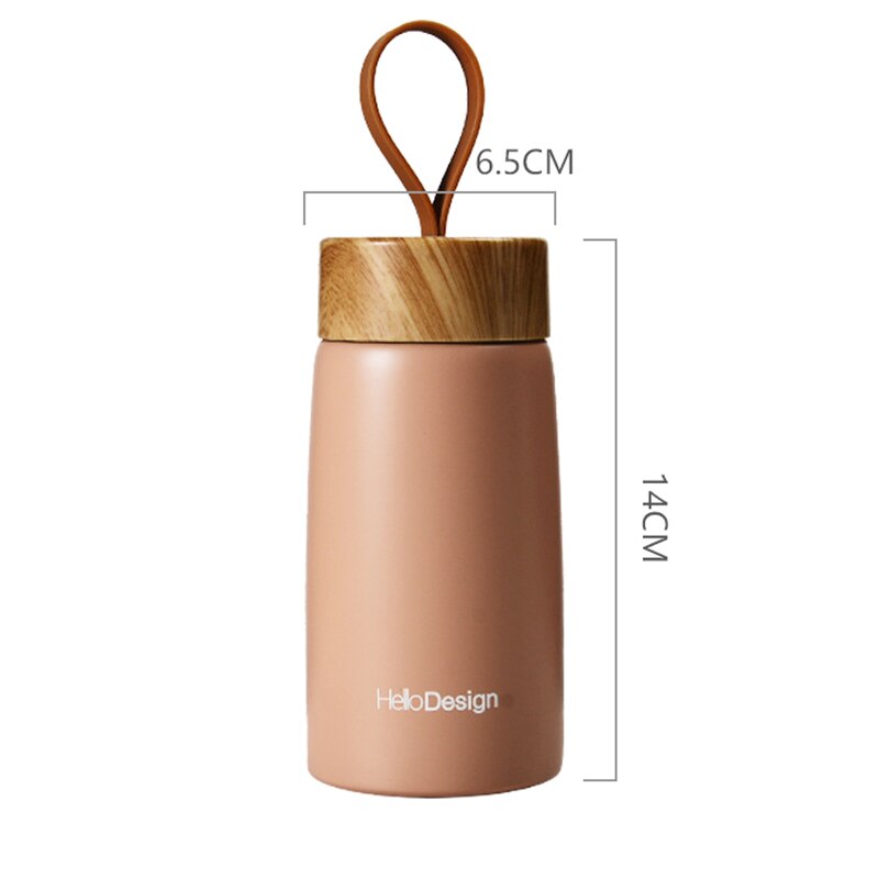 Liten 304 rustfritt stål termos krus kopp isolert vakuum kolbe reise kaffe krus kopp tumbler vann termosmug bærbar flaske: mini termosrosa