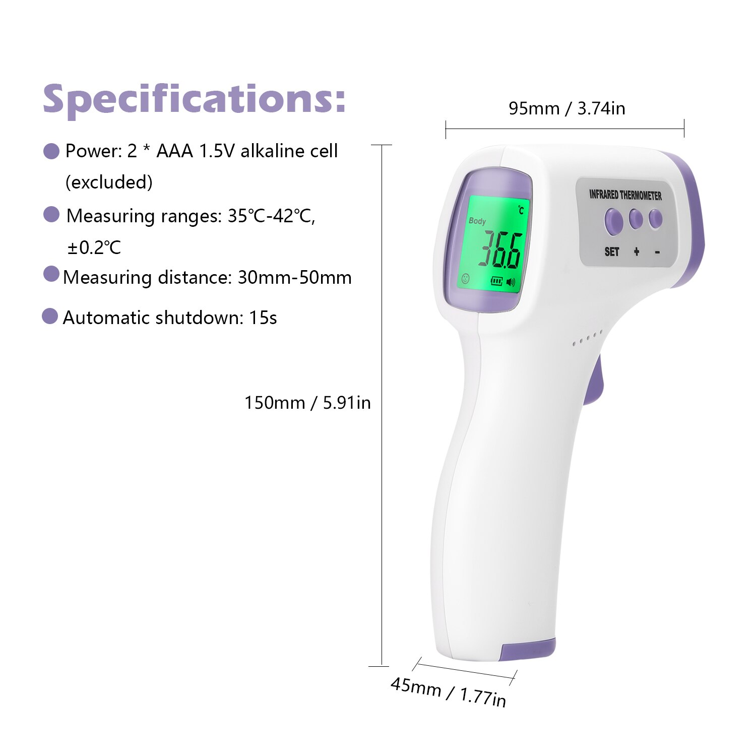 Oximetro Finger Oximeter Pulse Rate Perfusion Index SPO2 Blood-oxygen Data Measurement OLED Display + Digital Thermometer