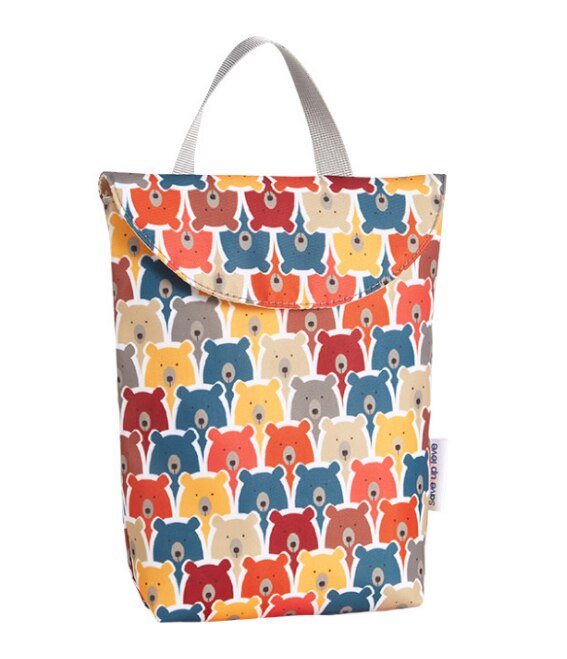 Multifunktionella blöjväskor återanvändbara vattentäta blöjupplägg mummy wet baby bag: Björn