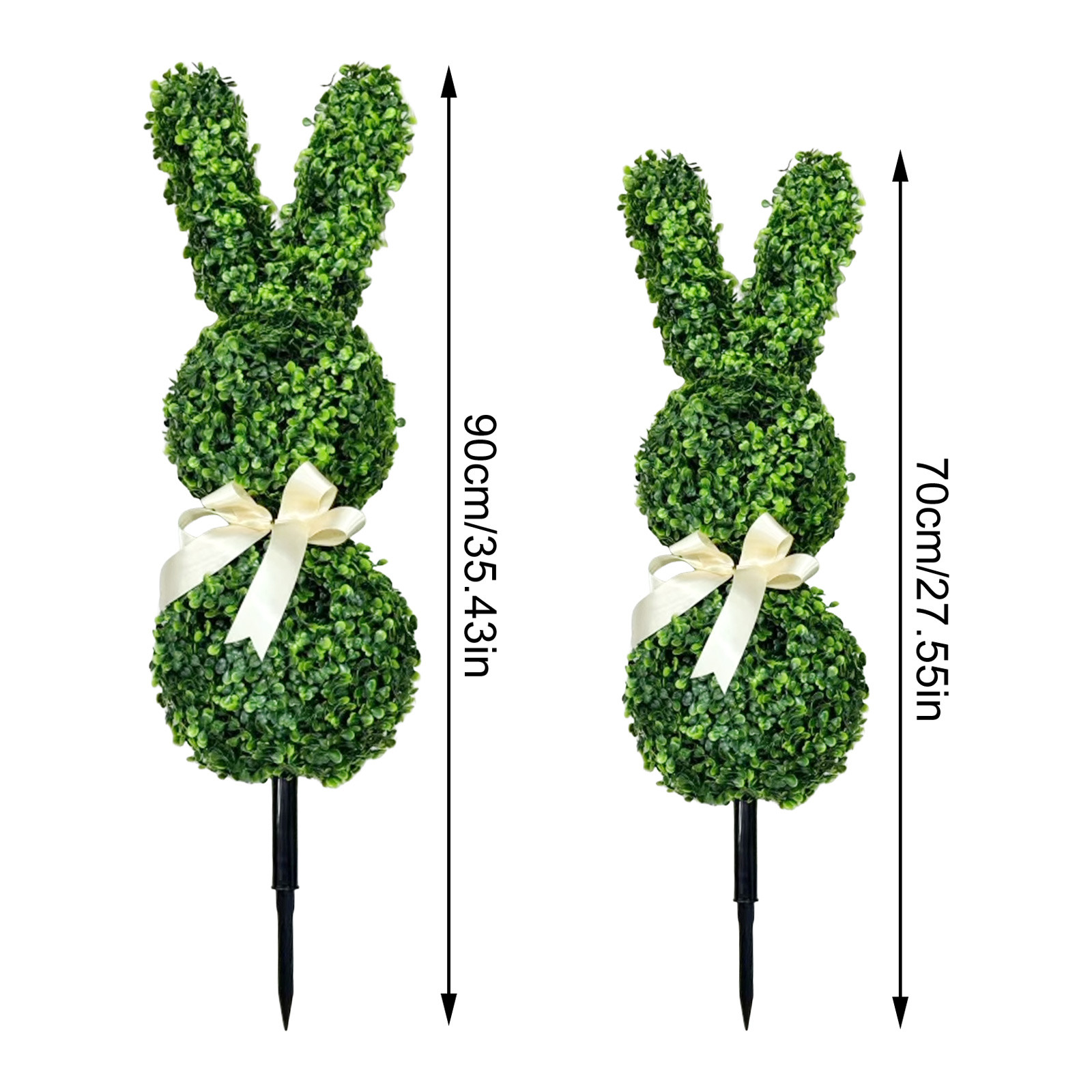 Conejito artificial topiario, conejo verde de Pascua, árbol topiario, planta de conejito verde de imitación para decoración de Patio de porche de primavera de Pascua