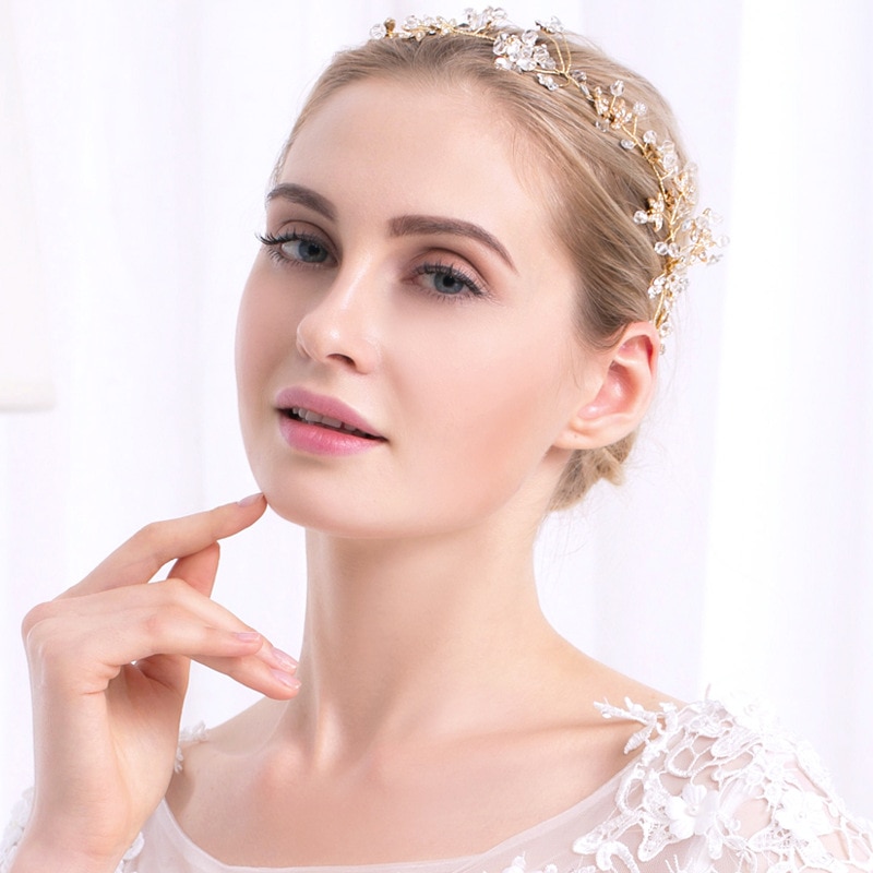 style luxury rhinestones hand-made bridal hair band enamel clover bridal headdress