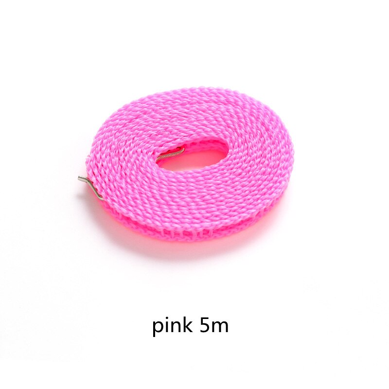 10M Extended Hek Anti-Slip Winddicht Waslijn Outdoor Reizen Waslijn Uitschuifbare Draagbare Opslag Home Organisatie: pink 5m