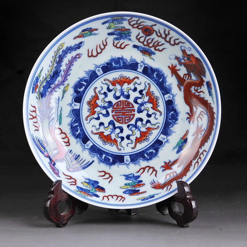 Jingdezhen Porcelain Plate Antique Porcelain Hand Painted Pastel Blue And White Ceramic Plate Hanging Plate Crafts