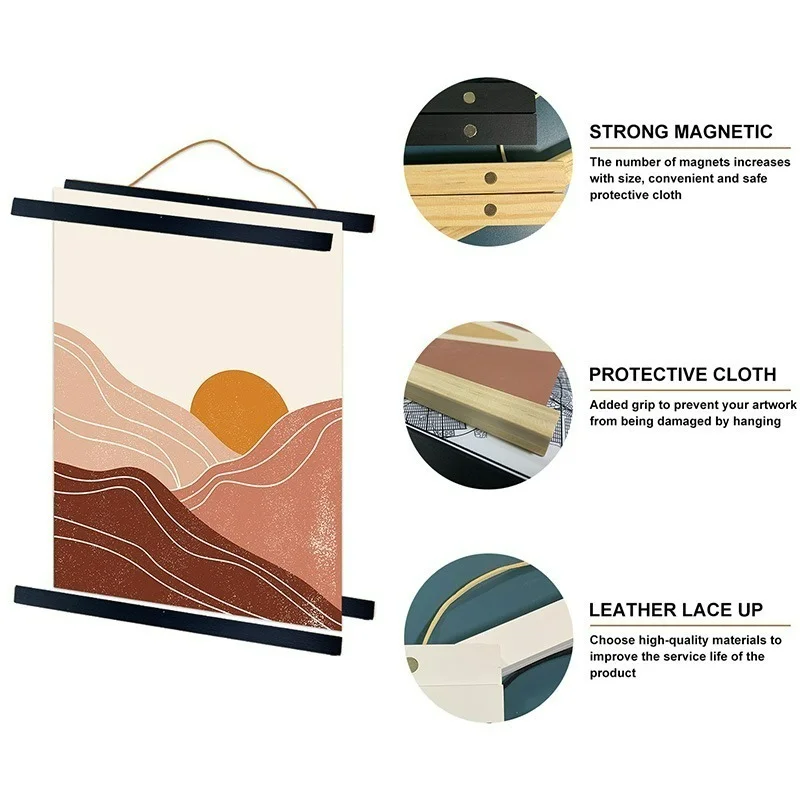 Houten fotolijsten DIY magnetische frame fotohangers ophangset voor posters canvas prints kunstwerk voor kamer interieur kunst aan de muur