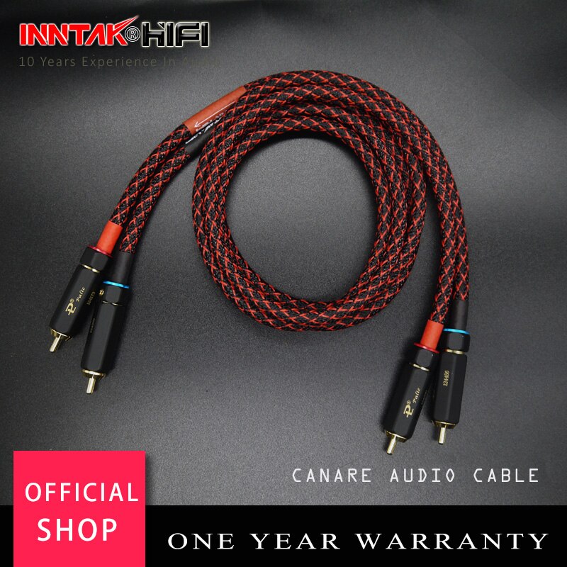 2Pcs/Pair CANARE Audio Grade RCA Cable W/ Budweiser Self-locking Male RCA to RCA HIFI For Amplifier DAC TV