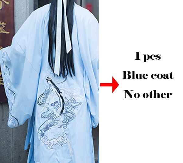 Borduurwerk Dans Kostuums Hanfu Vrouwen Mannen Chinese Festival Outfit Folk Fee Jurk Zangers Rave Prestaties Kleding DC3433: Blauw / XXXL