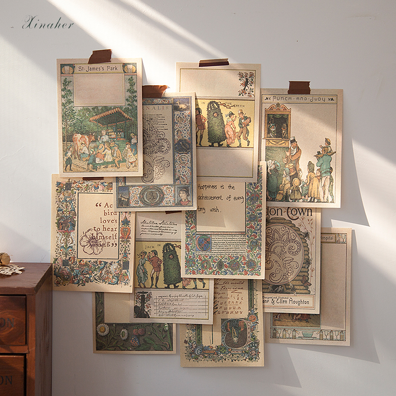 30 pçs do vintage medieval padrão material papel lixo jornal planejador scrapbooking vintage decorativo diy artesanato papel de fundo
