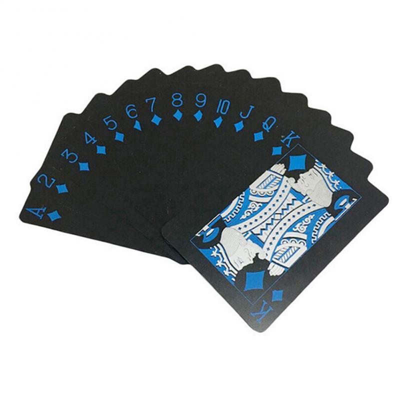 54Pcs Waterdichte Pvc Pure Black Magic Box-Verpakt Plastic Speelkaarten Set Dek Poker Klassieke Goocheltrucs tool Games: Default Title