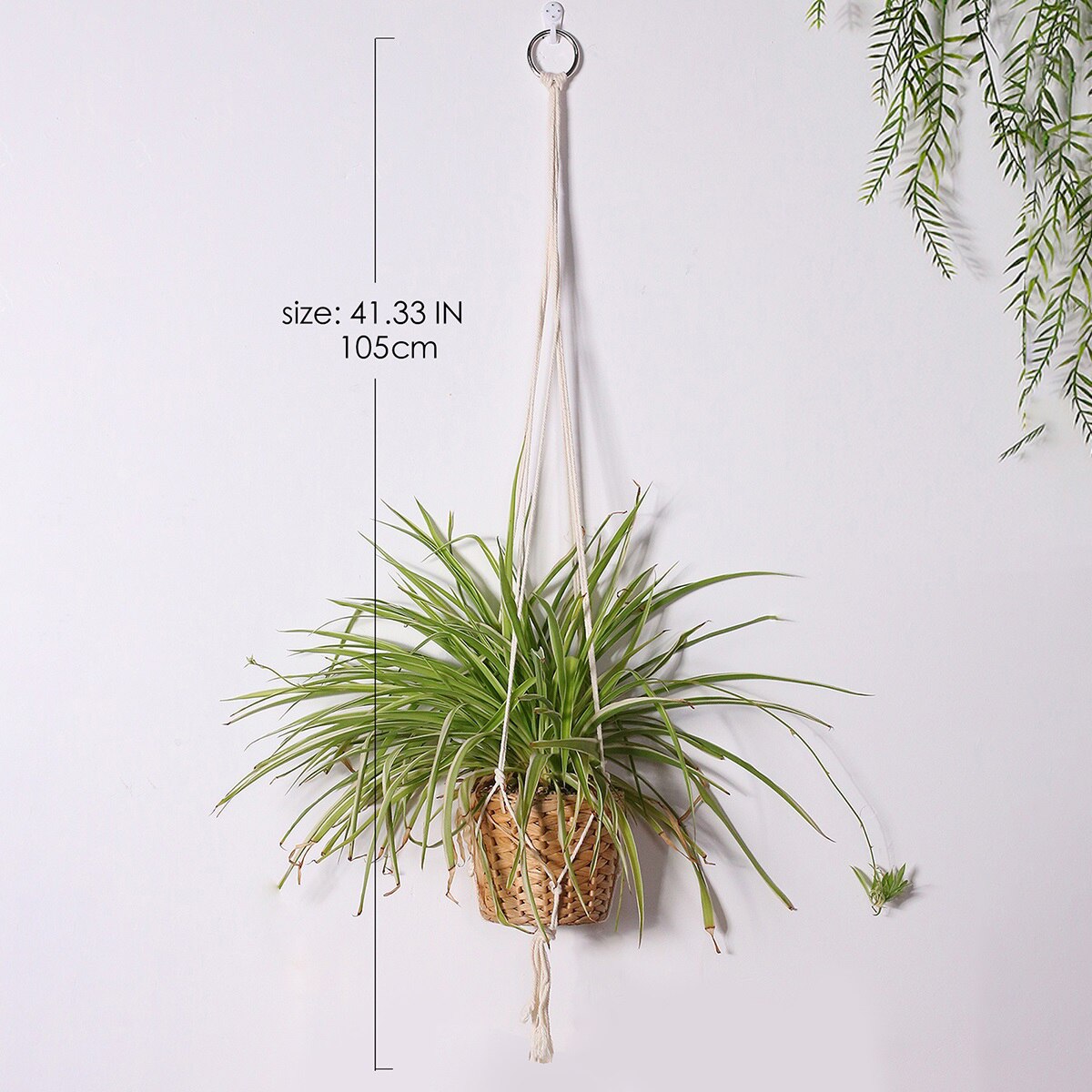 Colgador de macramé para plantas, Cestas colgantes para plantas, decoración Bohemia para el hogar, soporte para plantas de pared, cesta de cuerda, decoraciones para balcón: basket M0259