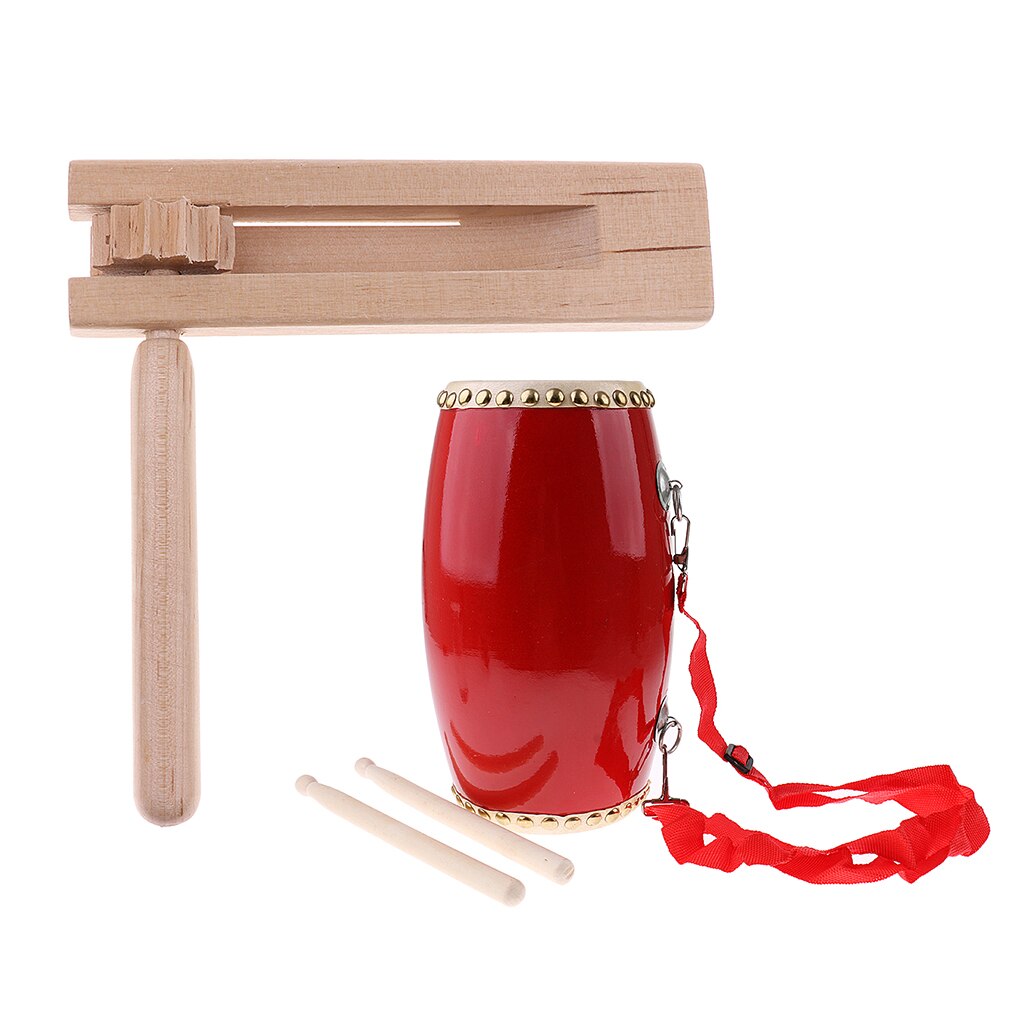 Chinese Traditional Folk Drums Waist Drum Hand Clapper Kids Children