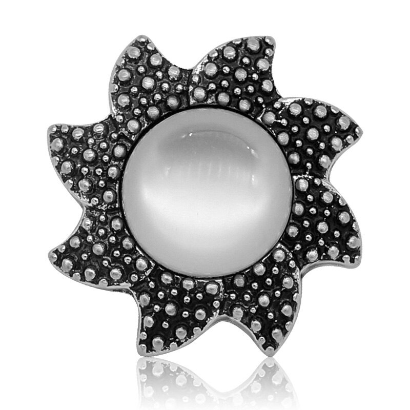 Kz3108 skönhetsskyr solformad cat eye-sten 20mm tryckknappar passar snapsmycken