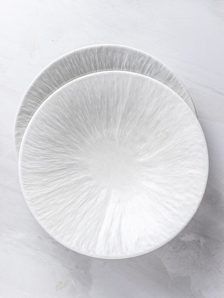 White Plates Porcelain Round Dishes Plates Serving Platter Dinner Tableware Dessert Assiette Kitchen Tools EK50CP
