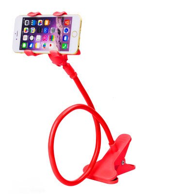 Universel paresseux support de téléphone bureau lit côté coloré Flexible Long bras pince support de téléphone pour iPhone samsung téléphone portable: Red