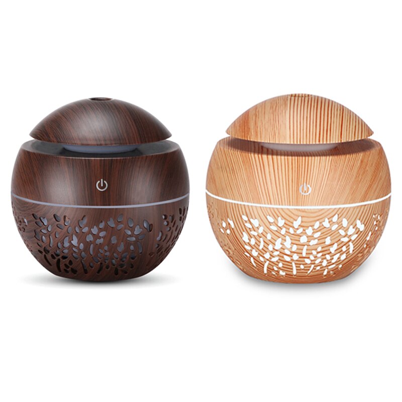 Usb-luchtbevochtiger, aroma-etherische olie diffuser, mist, luchtreiniger, luchtbevochtiger voor één kamer, houtnerf