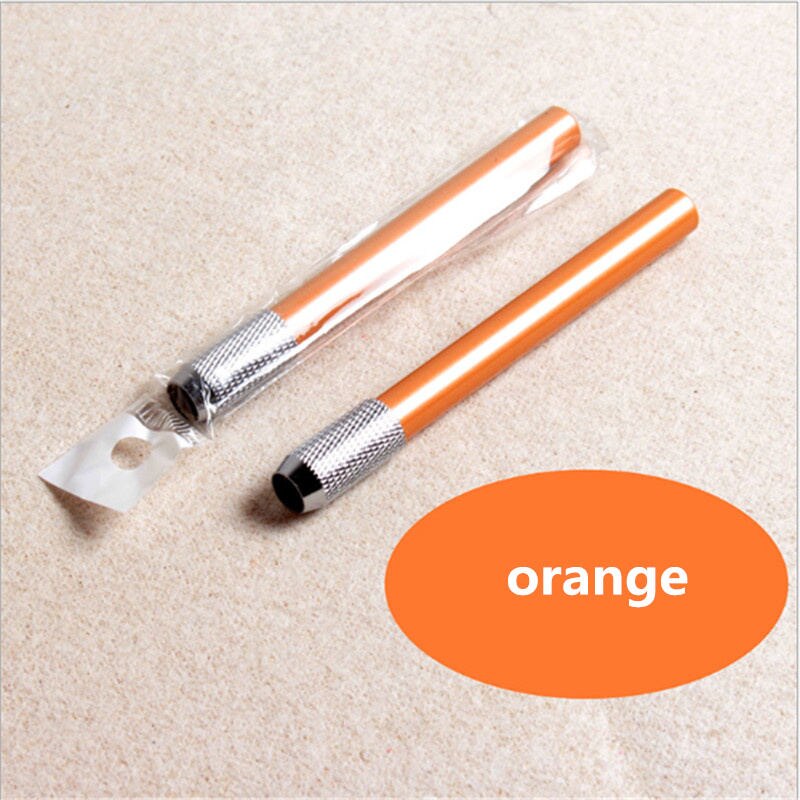 1pc användbara metallpennor förlängda förlängningshållare studenter brevpapper skolmaterial ritning verktyg: Orange