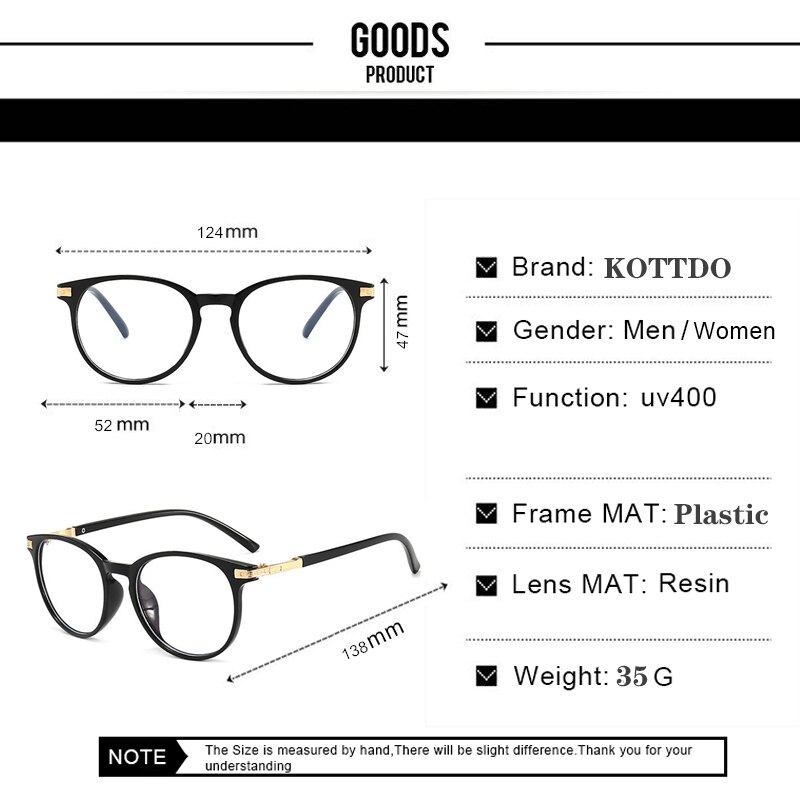 KOTTDO-gafas transparentes para hombre y mujer, lentes de ordenador con montura Anti azul, óptica, Mtopia