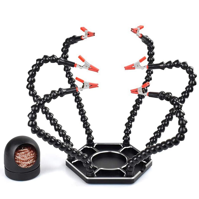 Helpende Handen Soldeerstation, Derde Hand Met Zes Flexibele Solderen Helpende Hand Armen, Soldeerbout Tip Houder